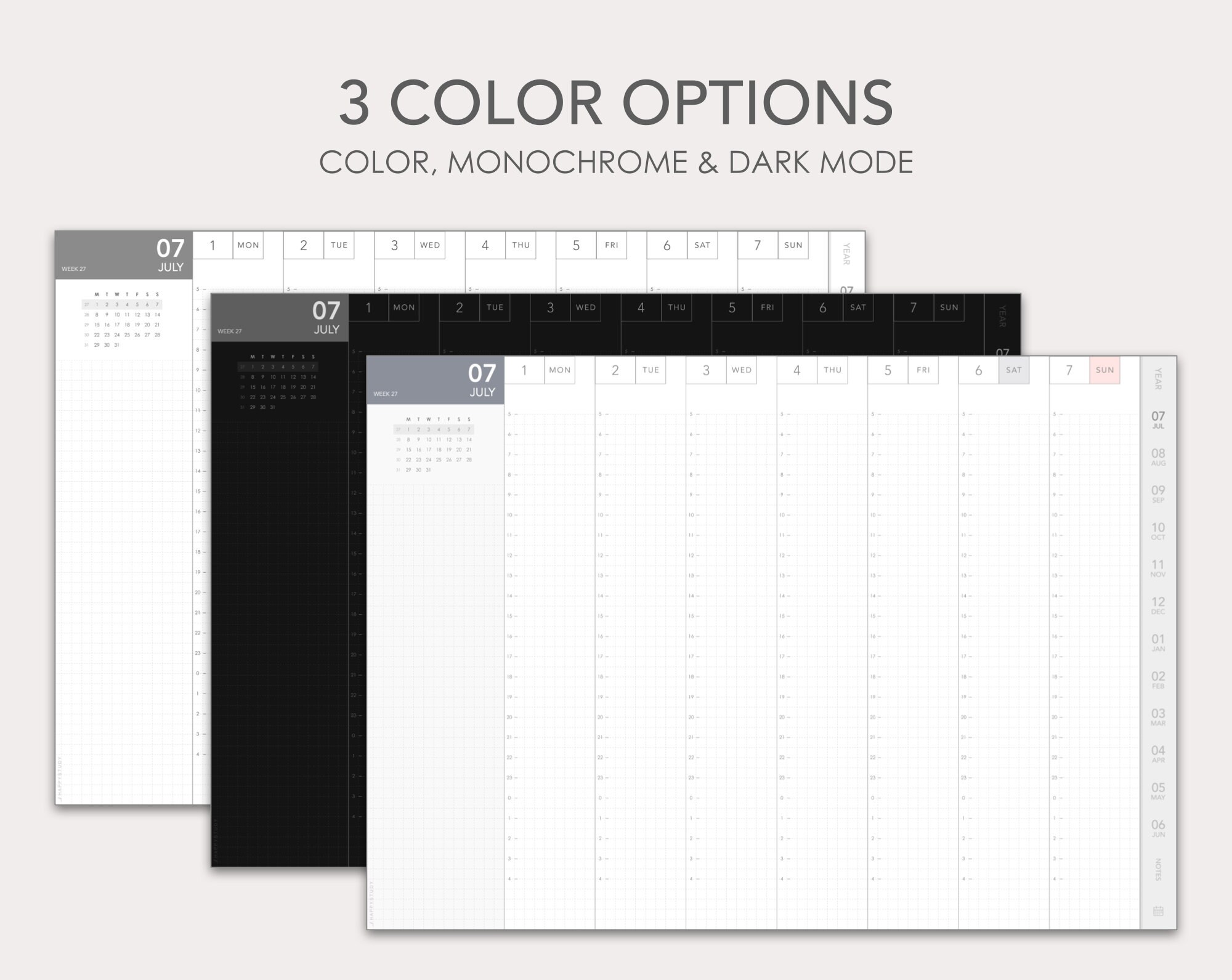 Hobonichistyle 20242025 Midyear Digital Planner Monthly, Weekly vertical Hyperlinked PDF Etsy
