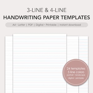 Modelli di carta per scrittura a mano / PDF / Digitale, stampabile