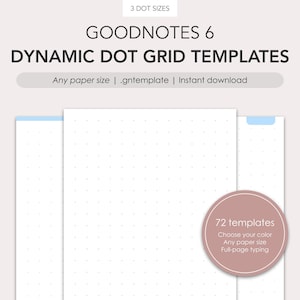 Dynamic dot grid templates for Goodnotes 6 | .gntemplate | Editable size and color