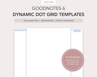 Dynamic dot grid templates for Goodnotes 6 | .gntemplate | Editable size and color