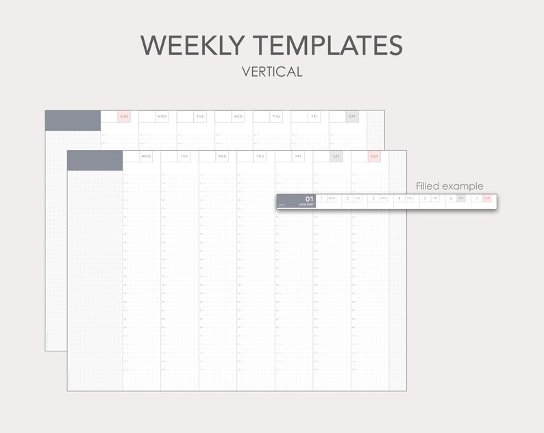 Hobonichi-style Individual Planner Templates Monthly, Weekly PDF - Etsy