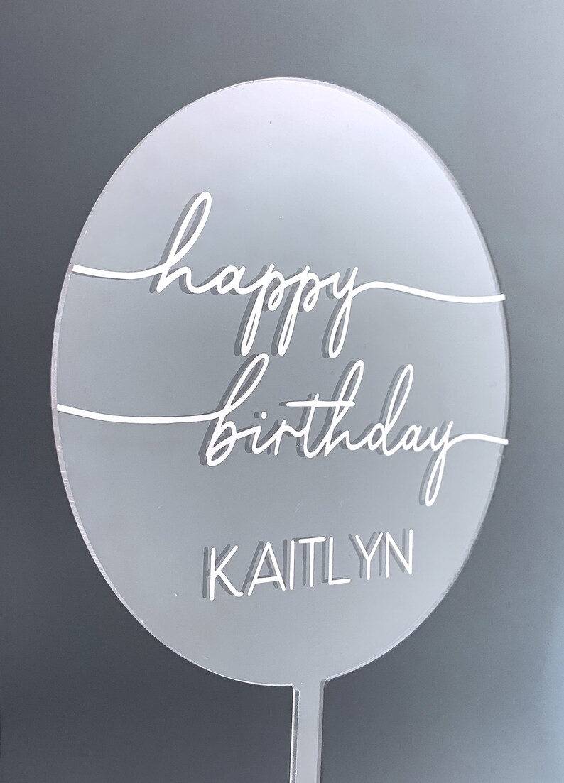 5 Custom Acrylic Birthday Cake Topper Happy Birthday Party D\u00e9cor Handwritten Personalized Cake Topper Custom Cake Accessories