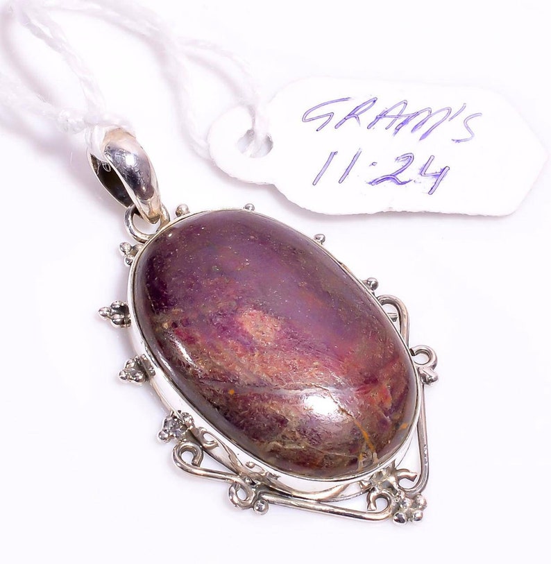 Natural Red Ruby Gemstone 925 Sterling Silver Pendent Natural Red Ruby Pendent