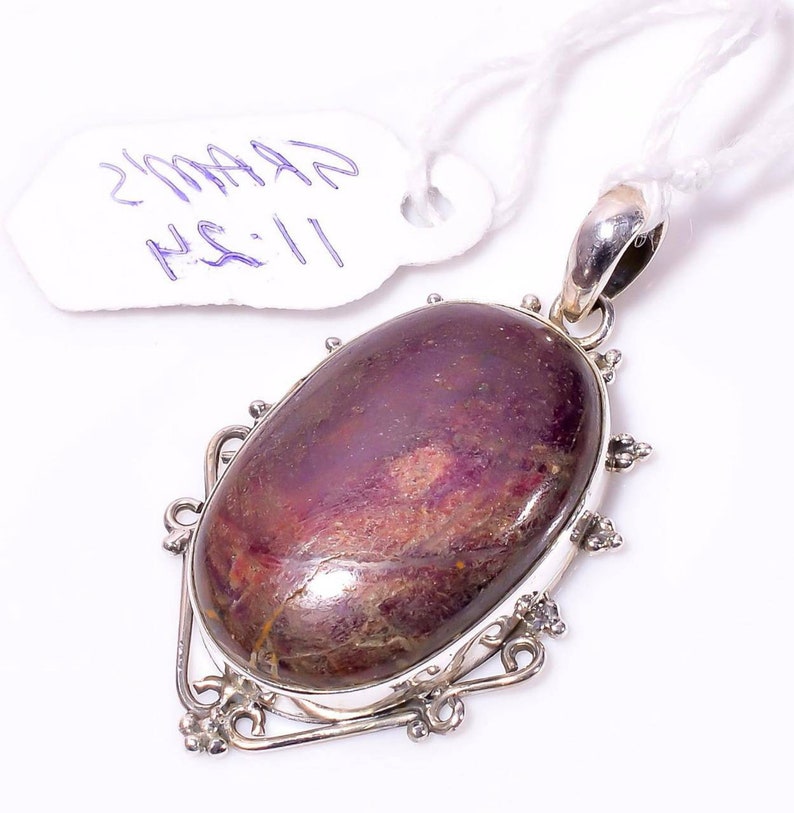 Natural Red Ruby Gemstone 925 Sterling Silver Pendent Natural Red Ruby Pendent