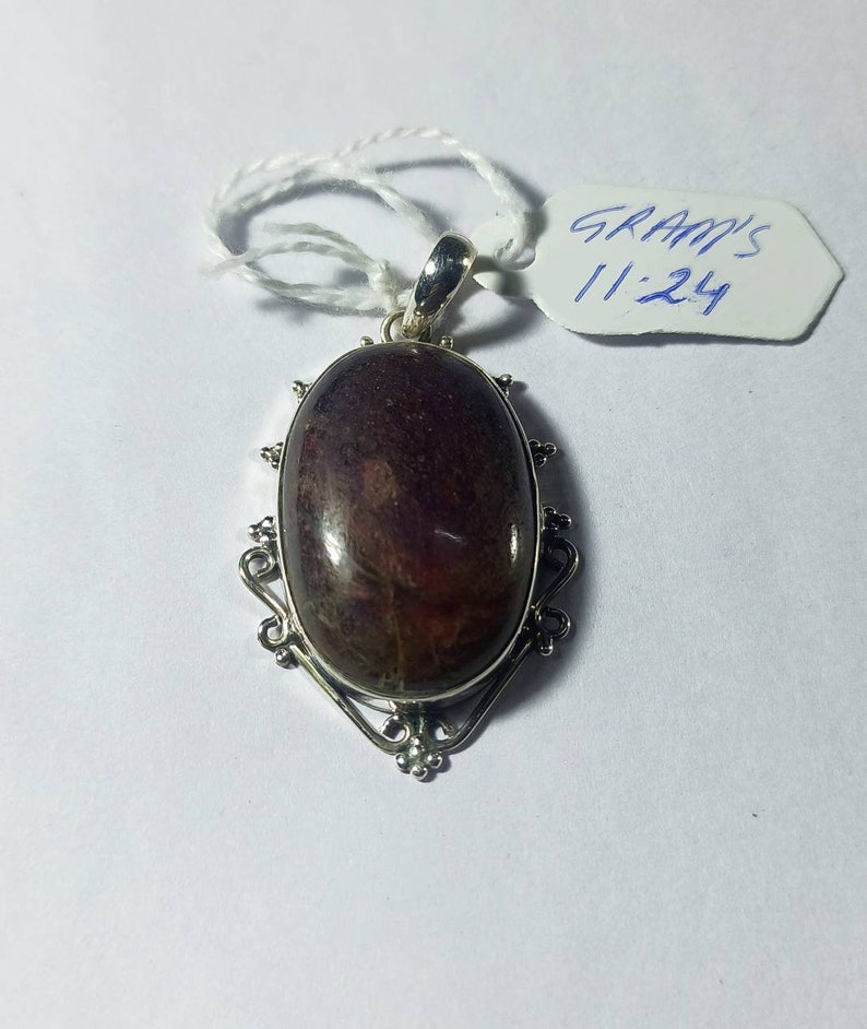 Natural Red Ruby Gemstone 925 Sterling Silver Pendent Natural Red Ruby Pendent
