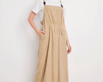 modest pinafore dress