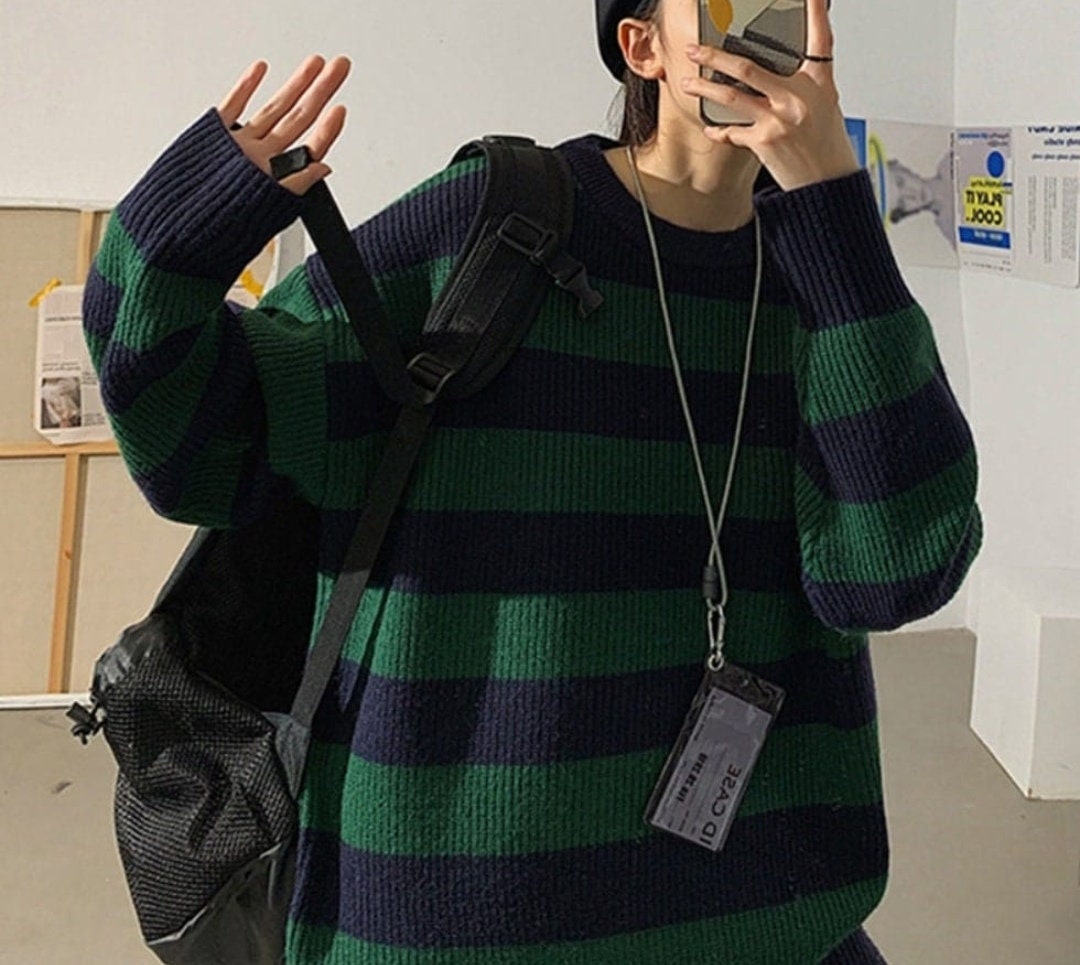 Tate Langdon Green Striped Sweater - Etsy