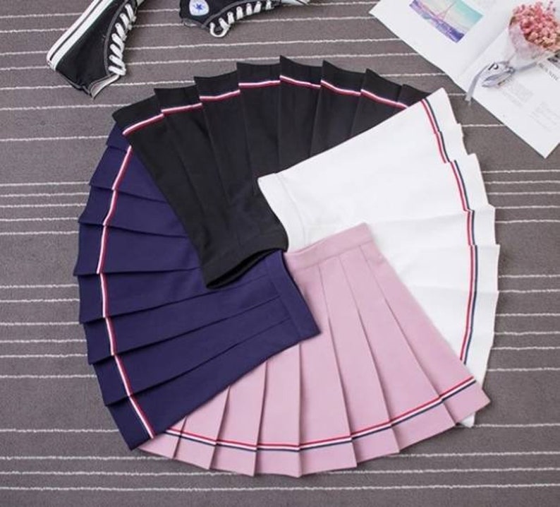 High Waist Skirt Women Casual Short Skirt Mini Pleated Skirt Etsy
