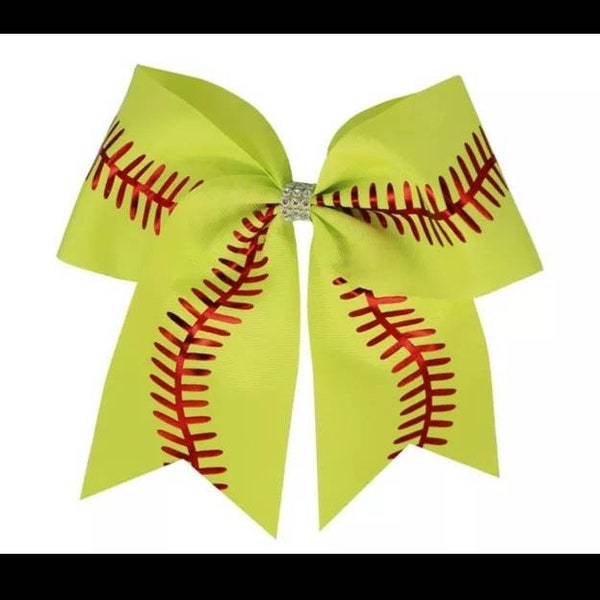 Softball Hair Bows Etsy