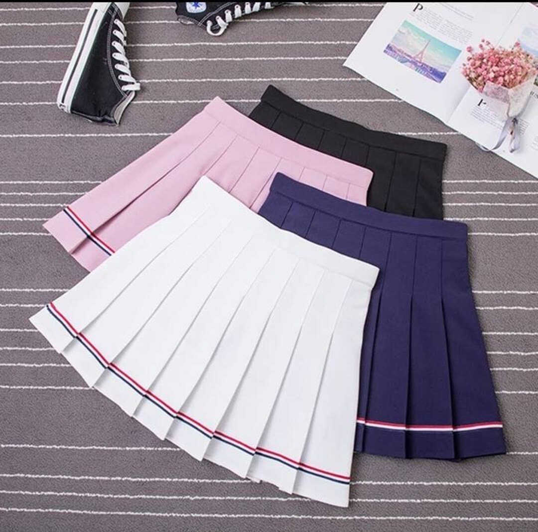 High Waist Skirt Women Casual Short Skirt Mini Pleated Skirt Etsy