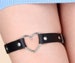 Heart Sexy PU Leather Garter Belt Punk Leather Garters Leg Ring Harness Adjustable Size Synthetic Leather leg Strap 