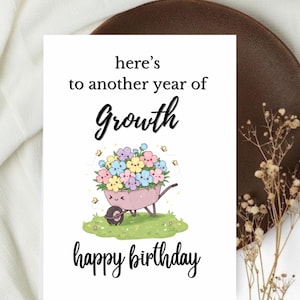 d'anniversaire de croissance | mignonne fleurs de brouette de Zazzle.be Liste d'envies Vous avez des idées ? Anniversaire amoureux des plantes | Carte inspirante de croissance personnelle pour elle