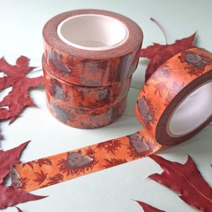 Washi Tape Kawaii: Autumn Maple Leaf Hamster "Aki"