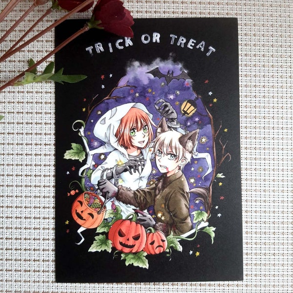 Art Print: Trick or Treat Halloween Manga Bild