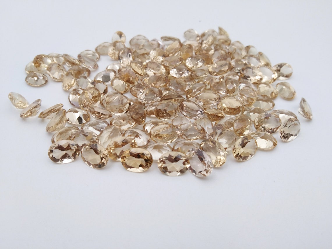 Champagne Quartz Oval Brilliant Cut Champagne Loose Gemstone Etsy