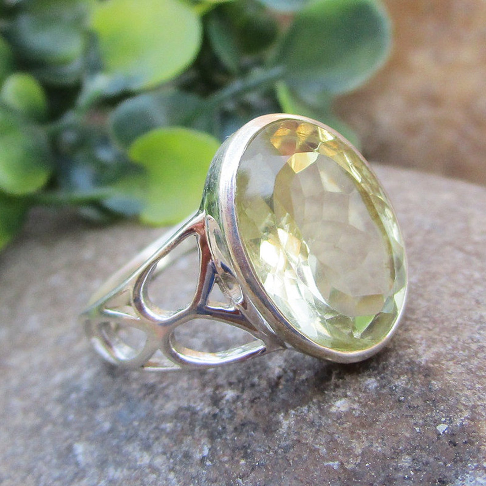 Lemon Quartz Ring 925 Sterling Silver Ring Handmade Silver Etsy