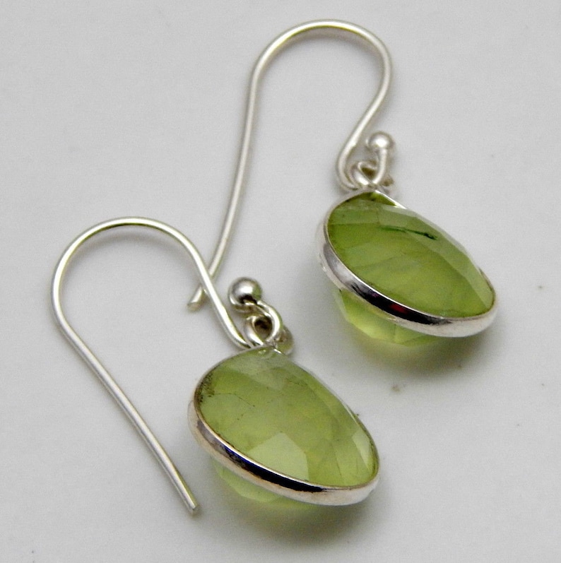 Teardrop Beautiful Earring For Women Earring 925 Sterling Silver Earring Pear Cut Stone Earring Amazing Prehnite Boho Silver Earring