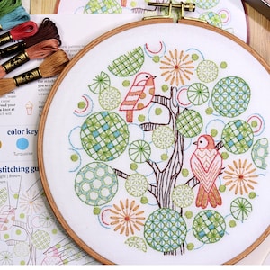 Embroidery Kit, Tree of Life, Birds, All-in-One DIY Kit, Beginner Embroidery, Hand Embroidery, Gift for Mom