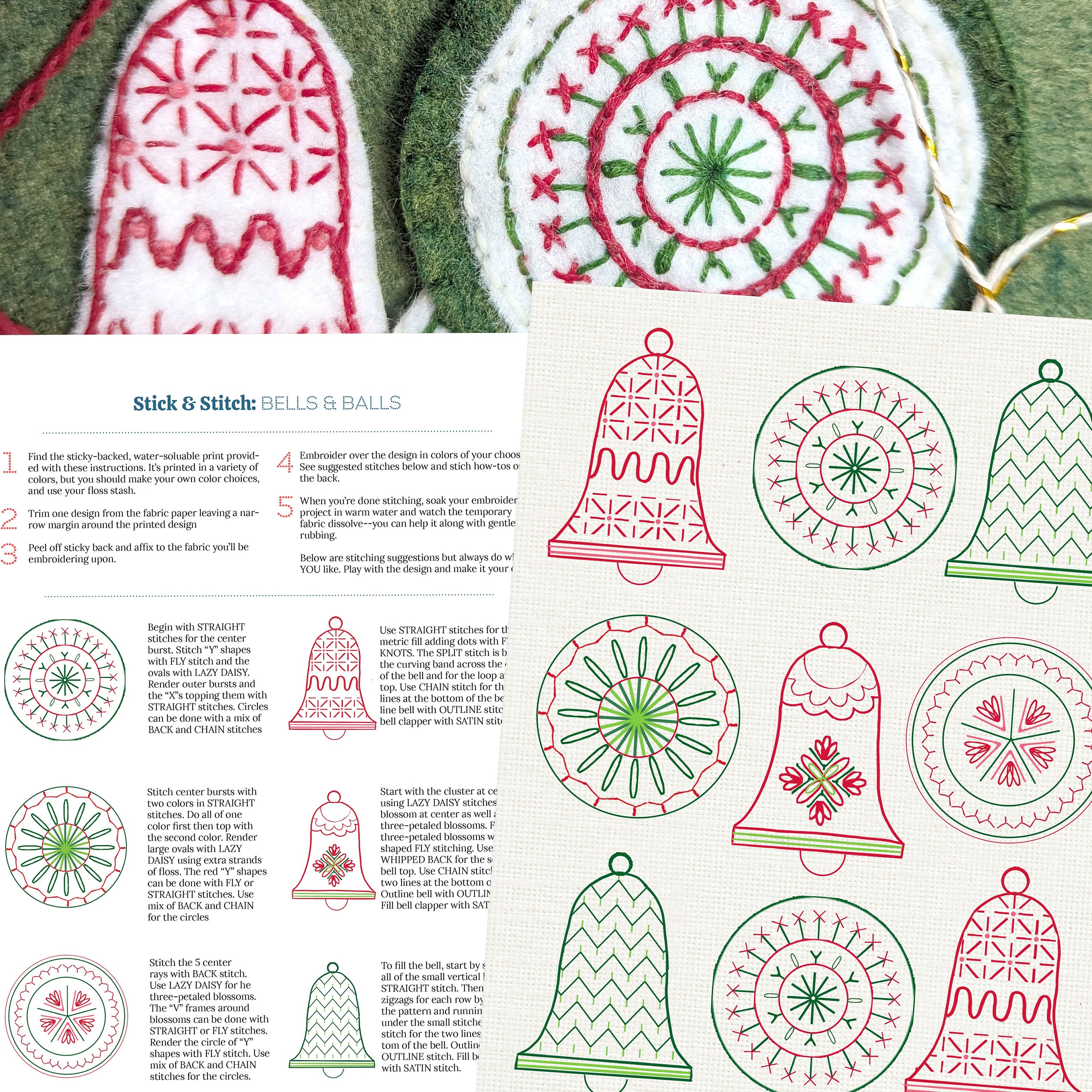 Stick and Stitch Denim Pockets Embroidery Pattern, Sulky, Stitched Stories,  8.5x11