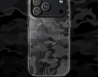 ブラックカモスタイル カモフラージュ柄 iPhone®用 MagSafe® タフケース