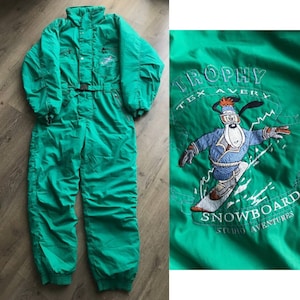 Vintage Womens Ski Suit, One Piece Ski Suit, Vintage Skiwear Jumpsuit, Snowboard Ski Suit, Size 14