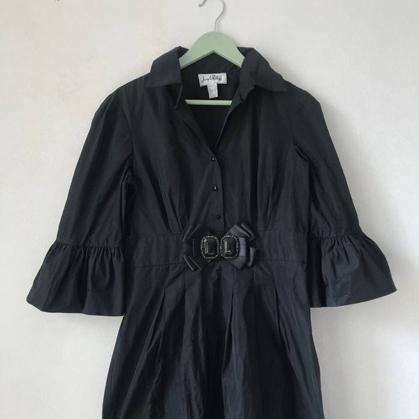 Robe vintage à manches longues Joseph Ribkoff des années 90, robe de cocktail noire, taille US 10