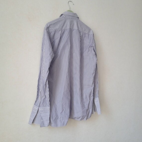 Vintage Mens Aquascutum Shirt Long Sleeve, Stripe… - image 3