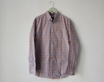 Camisa a cuadros vintage GANT, ropa de trabajo a cuadros de manga larga para hombre, talla L