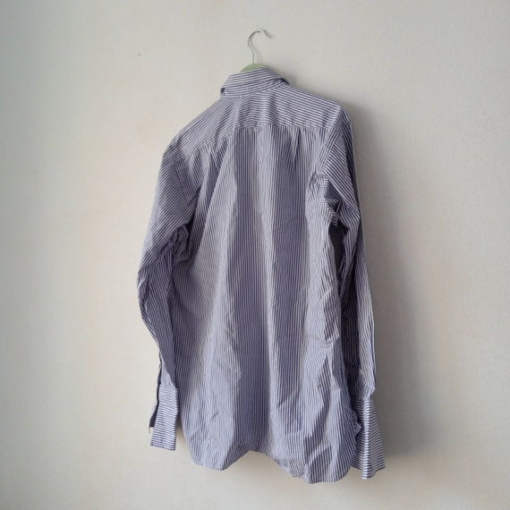 Vintage Mens Aquascutum Shirt Long Sleeve, Stripe… - image 5