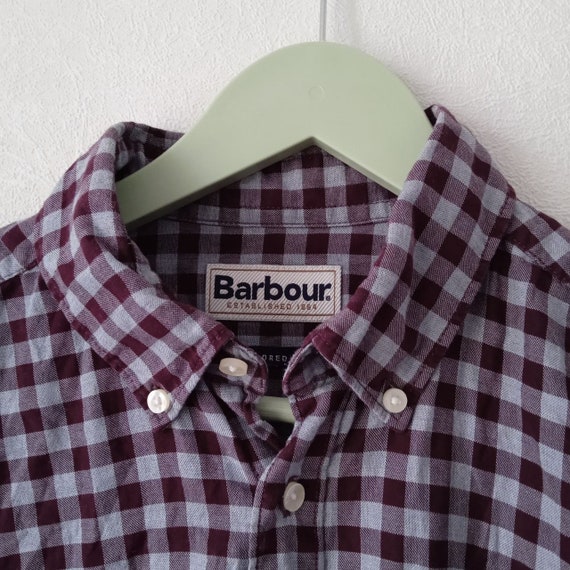 Mens Barbour Plaid Shirt, Button Down Shirt, Navy… - image 4