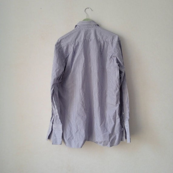 Vintage Mens Aquascutum Shirt Long Sleeve, Stripe… - image 4