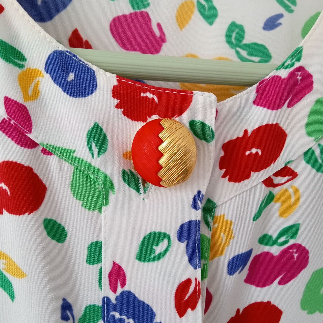 Chemisier Vintage DEVERNOIS Taille 38 - Occasion Très Bon état, Motif Fleur, Polyester