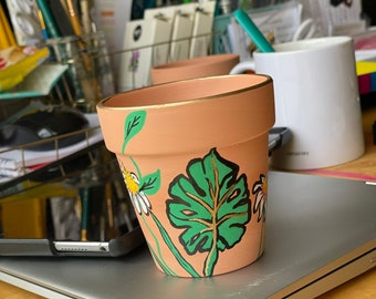 Hand-painted Terra-Cotta Clay Pots | Plant lovers | Beginners | Starter Pot