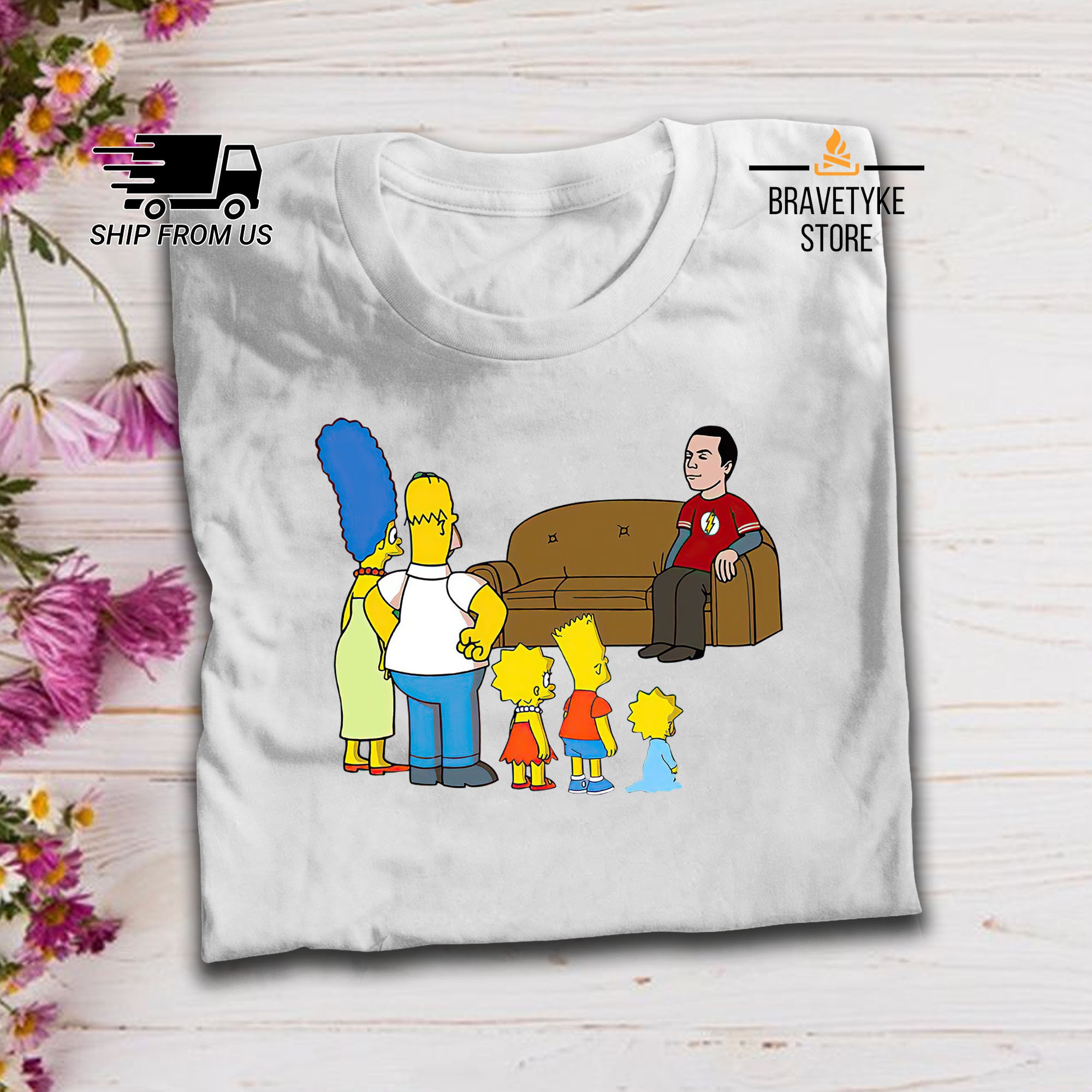 Simpson y Sheldon Cooper Lovers Funny Shirt Theory - España
