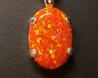 Fire Opal Pendant | Etsy