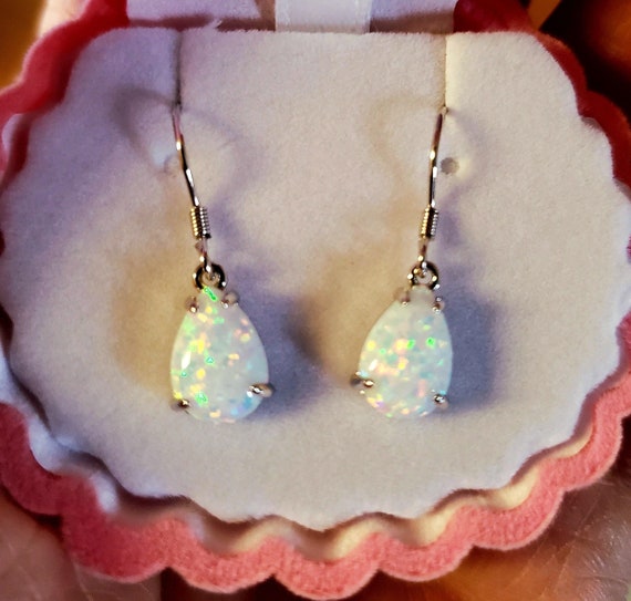 Pendientes De Aro Con ópalo Para Mujer, Joyería Popular De Plata 925, Chapado En