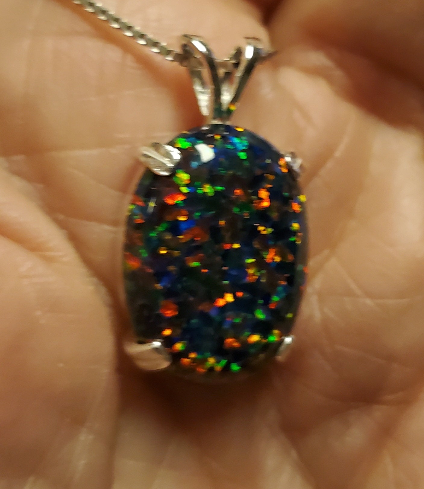 Black Opal and Red Sapphire Pendant - Pendants from Shipton and Co UK