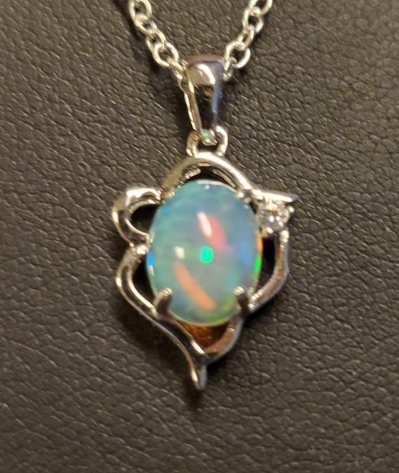 Natural fire opal necklace clearance
