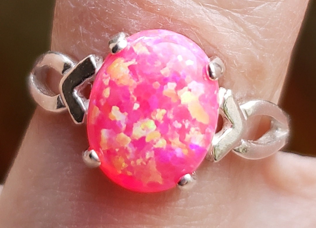 Pink fire opal ring deals