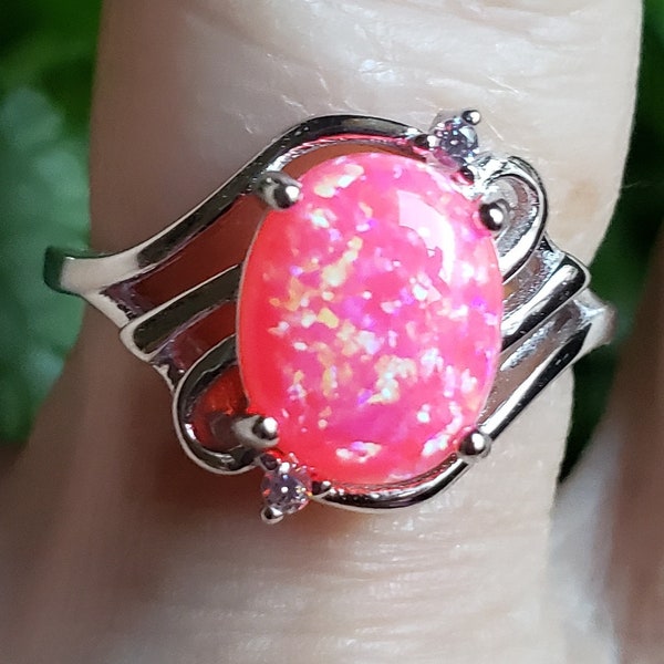 Pink Opal Ring - Etsy