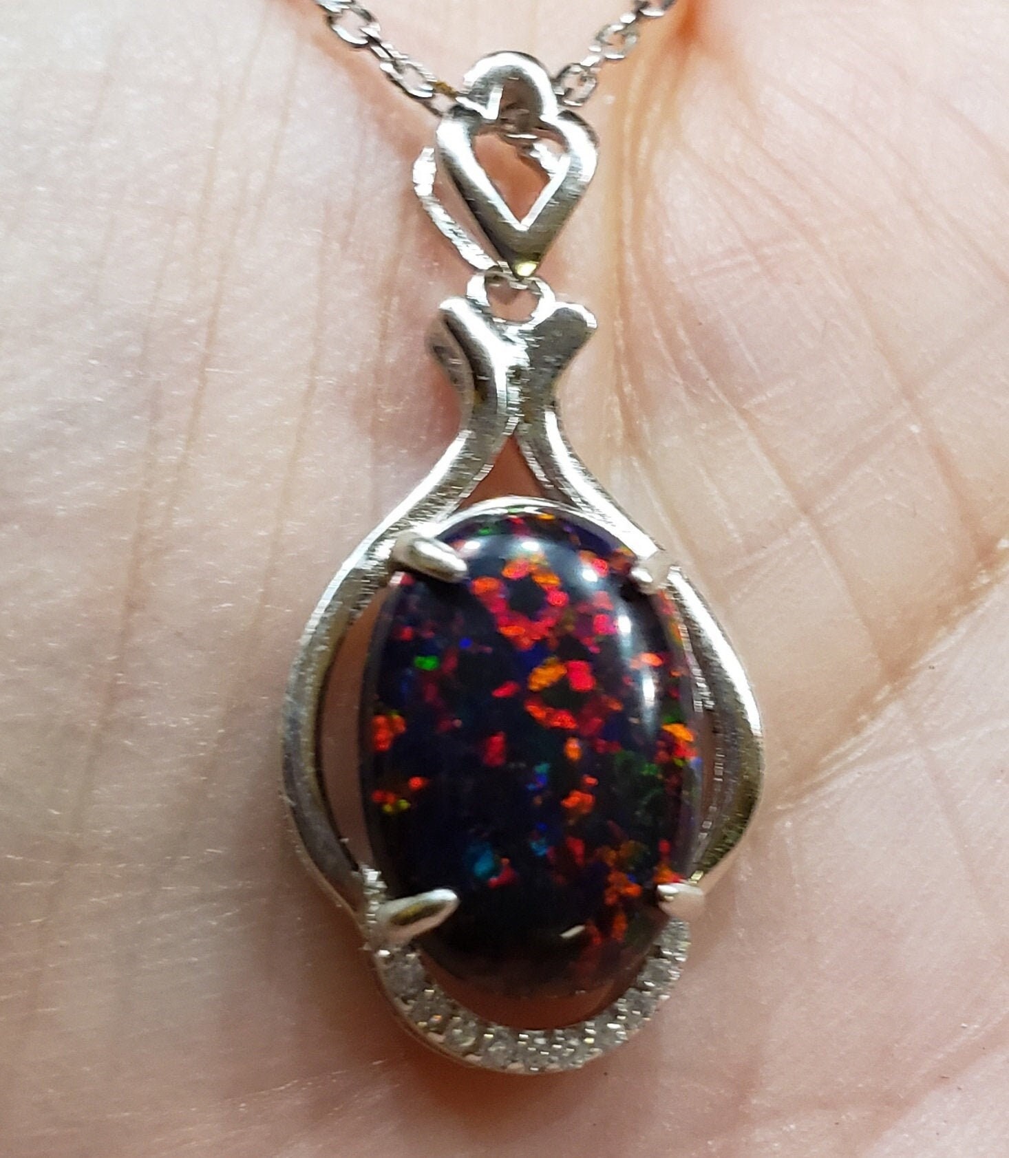 Black Fire Opal Necklace
