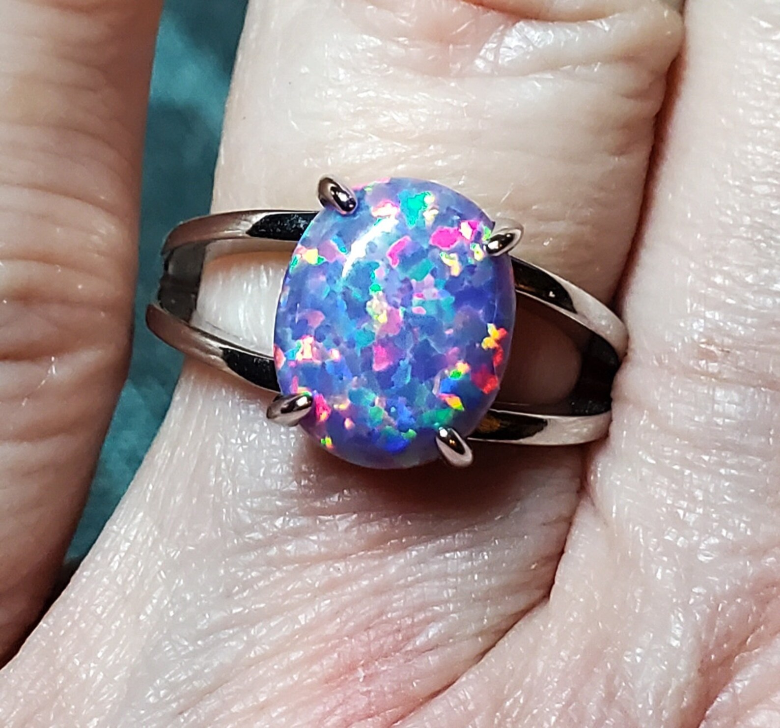 Opal Color Rings Opal Ring Choice of Colors, 9x11mm Lab Created Opals, White, Orange ...