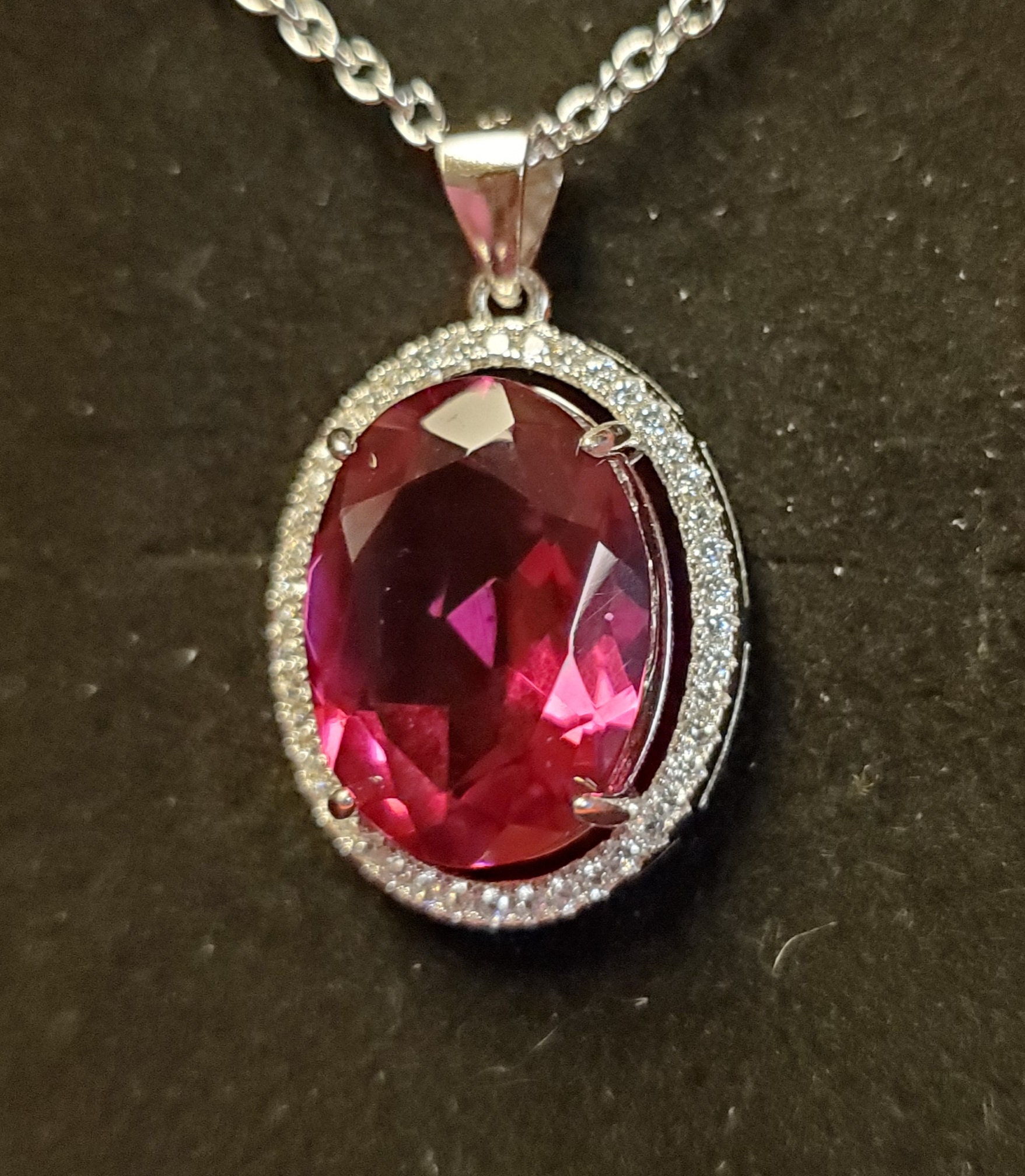 Big Ruby Necklace See Video for Brilliant Color Synthetic - Etsy