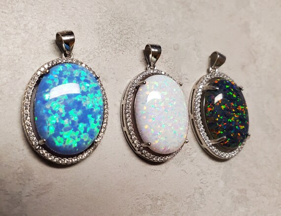 Sterling Silver Opal And Colorful Rainbow CZ Halo Necklace Sterling Silver Opal And Colorful Rainbow CZ Halo Necklace