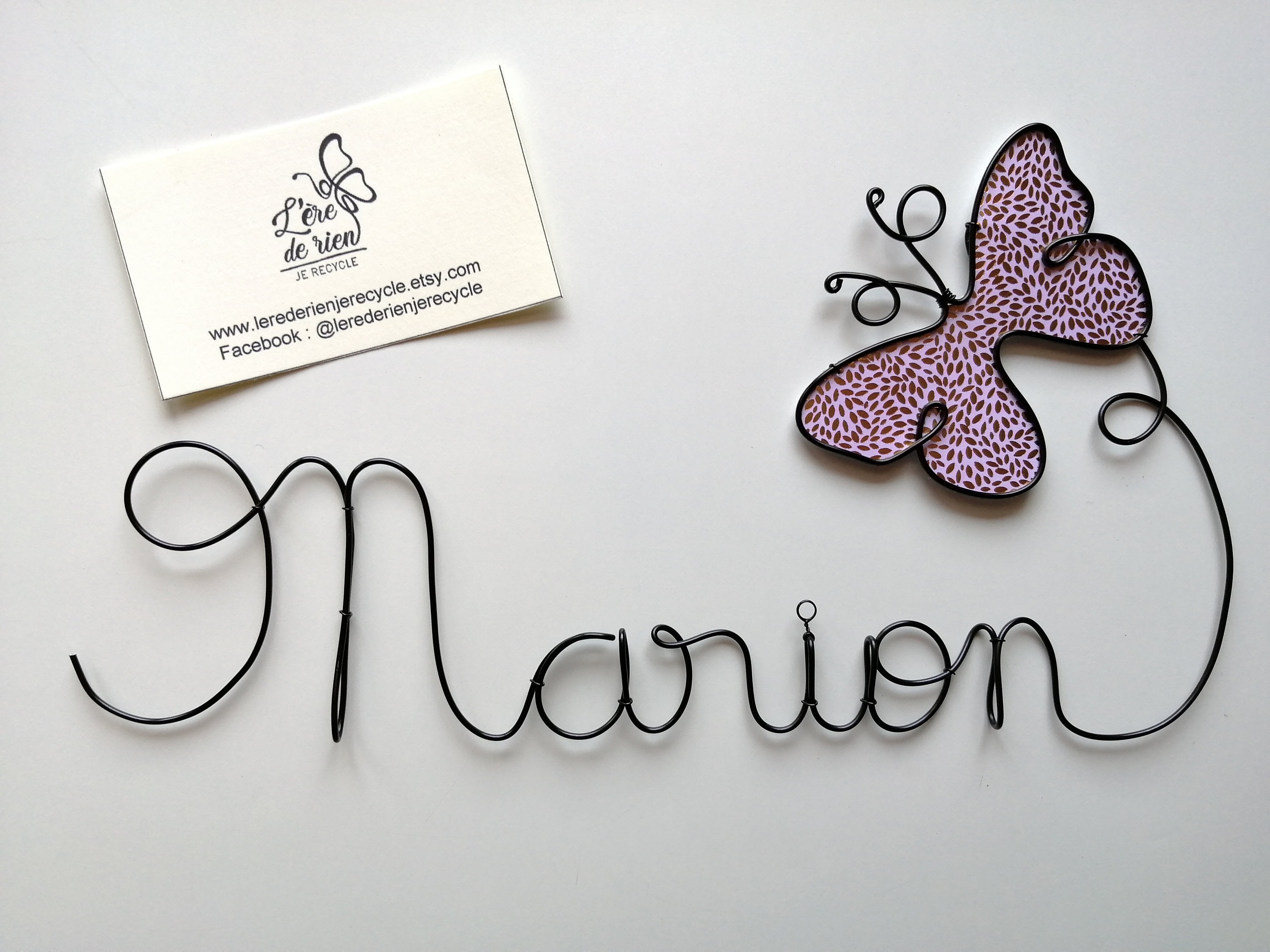 Prénom Fil de Fer Personnalisé Papillon