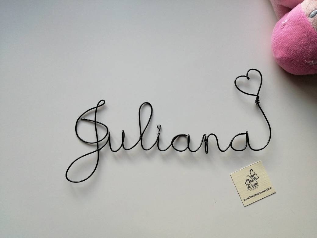 Prénom Fil de Fer Personnalisé Cœur