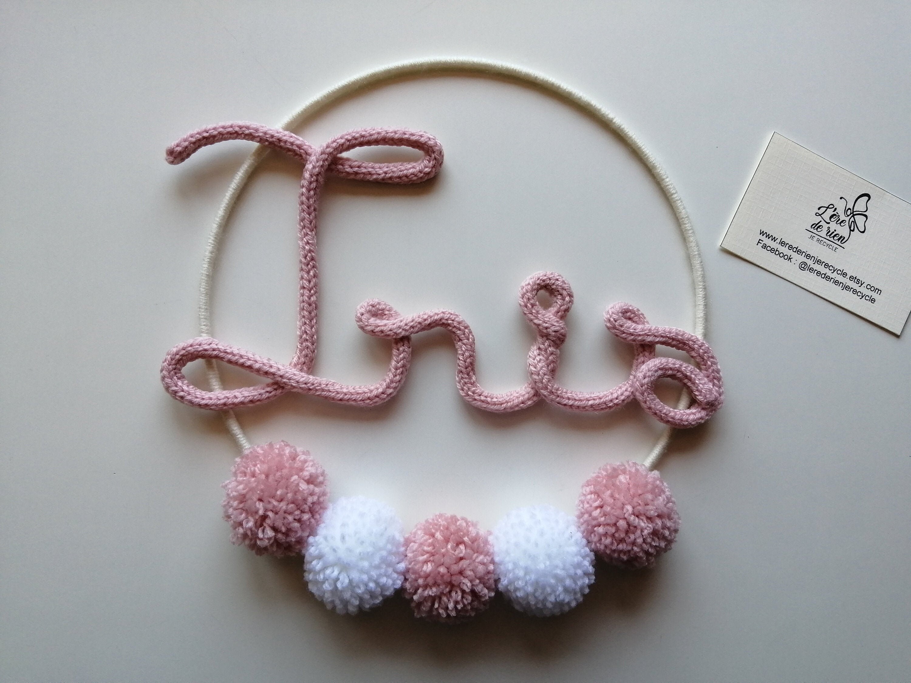 Prénom Tricotin Personnalisé Couronne - Grand Modèle