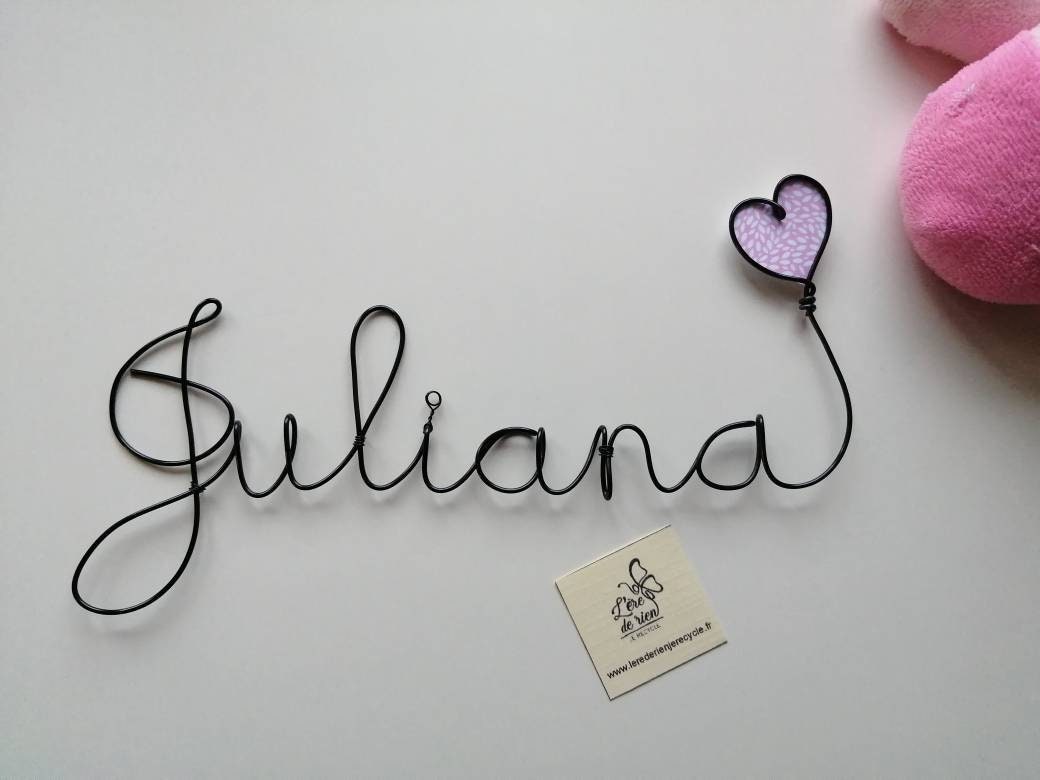 Prénom Fil de Fer Personnalisé Cœur