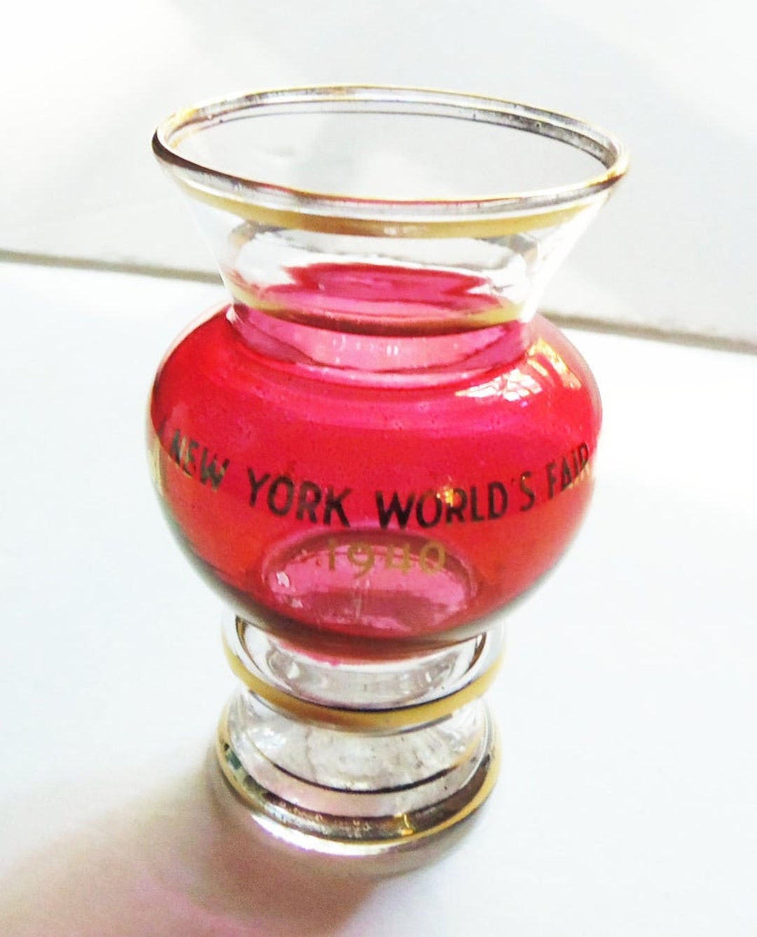 Vintage New York World's Fair 1940 Souvenir Ruby Glass Vase - Etsy