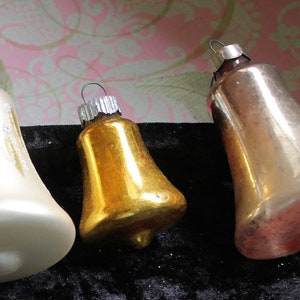 Glass Christmas Bell Shaped Ornaments (Three)